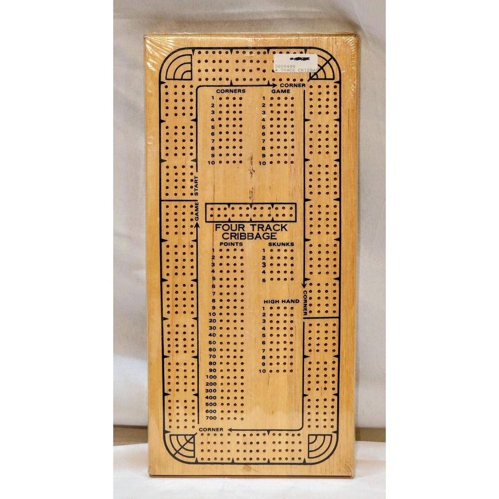 Classic Solid Wood, 4 Track Cribbage Board SEALED in ORIGINAL PACKAGING